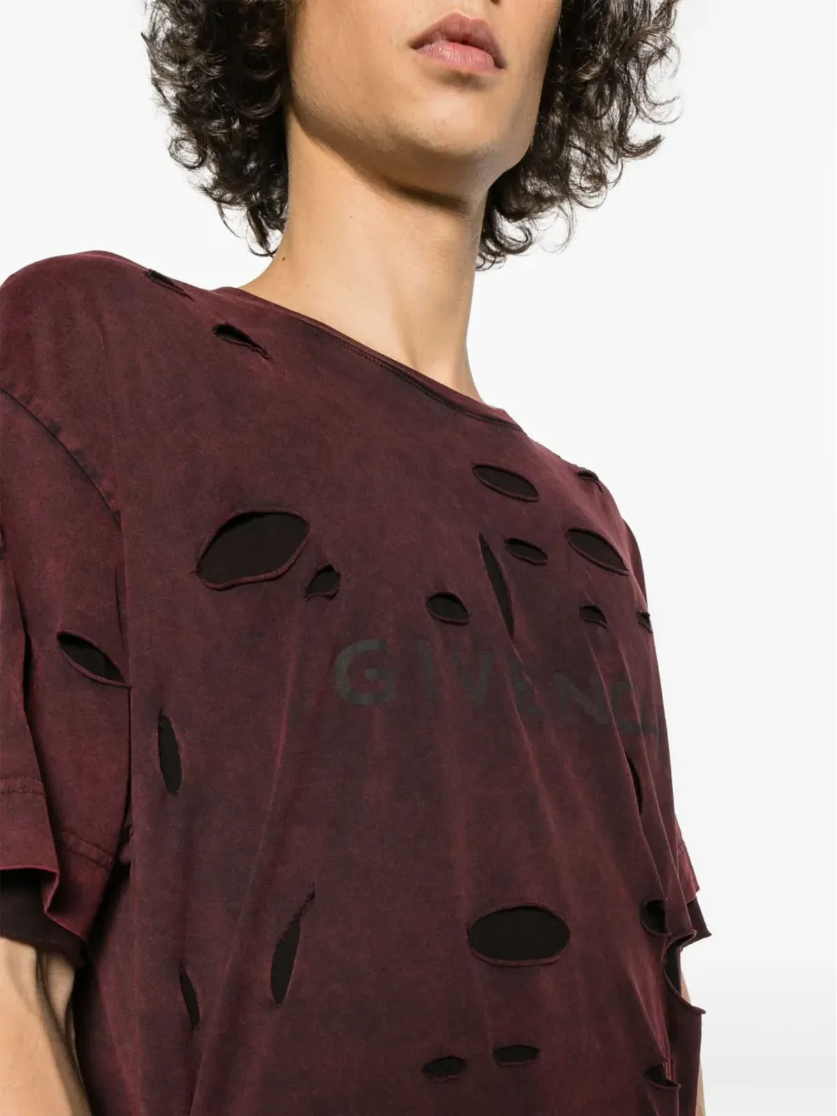 Givenchy レイヤードデザインのダメージ加工コットン Tシャツ - 画像5