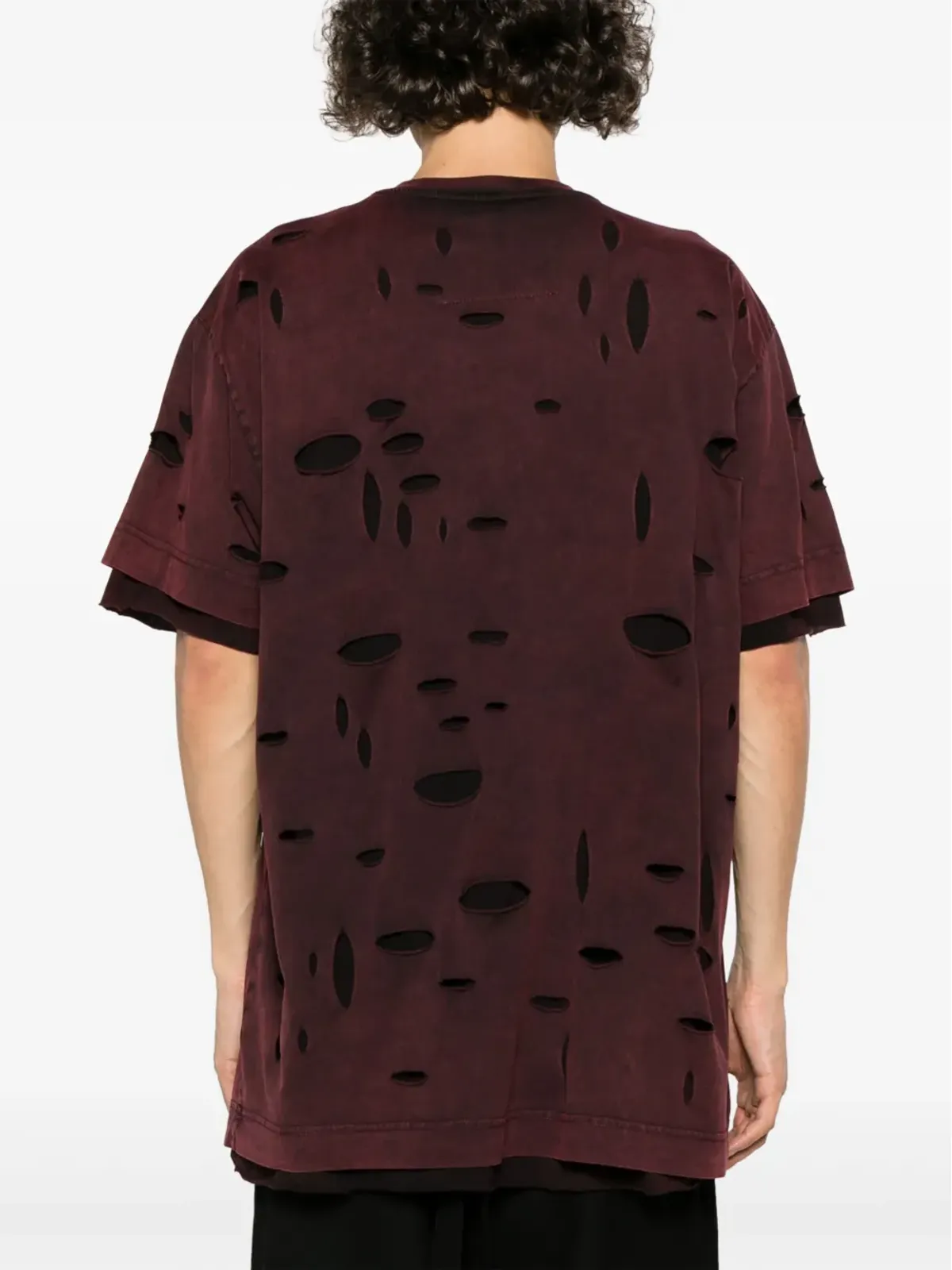 Givenchy レイヤードデザインのダメージ加工コットン Tシャツ - 画像4