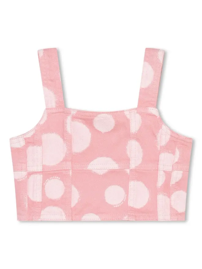 Marc Jacobs Kids Marc Jacobs Kids ポルカドットツイル クロップトップ - ピンクの商品画像