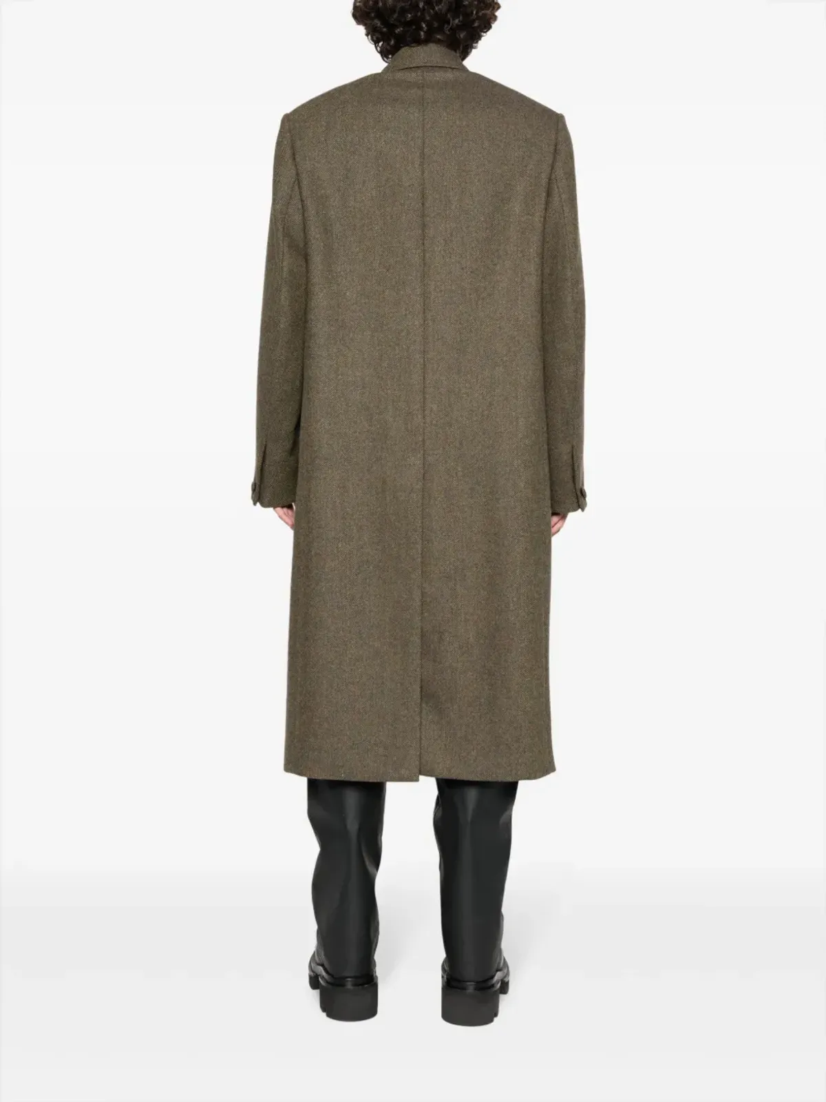 Givenchy ダブルブレスト ヘリンボーン ウール コート グリーン - 画像4