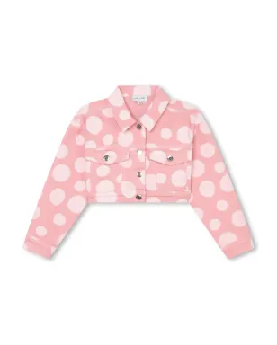 Marc Jacobs Kids ポルカドットプリントデニムジャケット - ピンク - サムネイル1