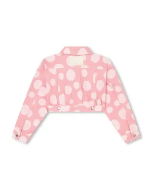 Marc Jacobs Kids ポルカドットプリントデニムジャケット - ピンク - サムネイル2
