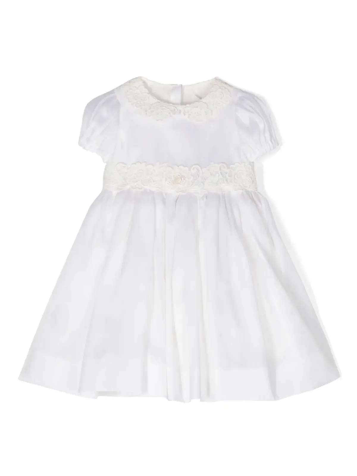 Dolce & Gabbana Kids レーストリム付きパーティードレス - ホワイト - 画像1