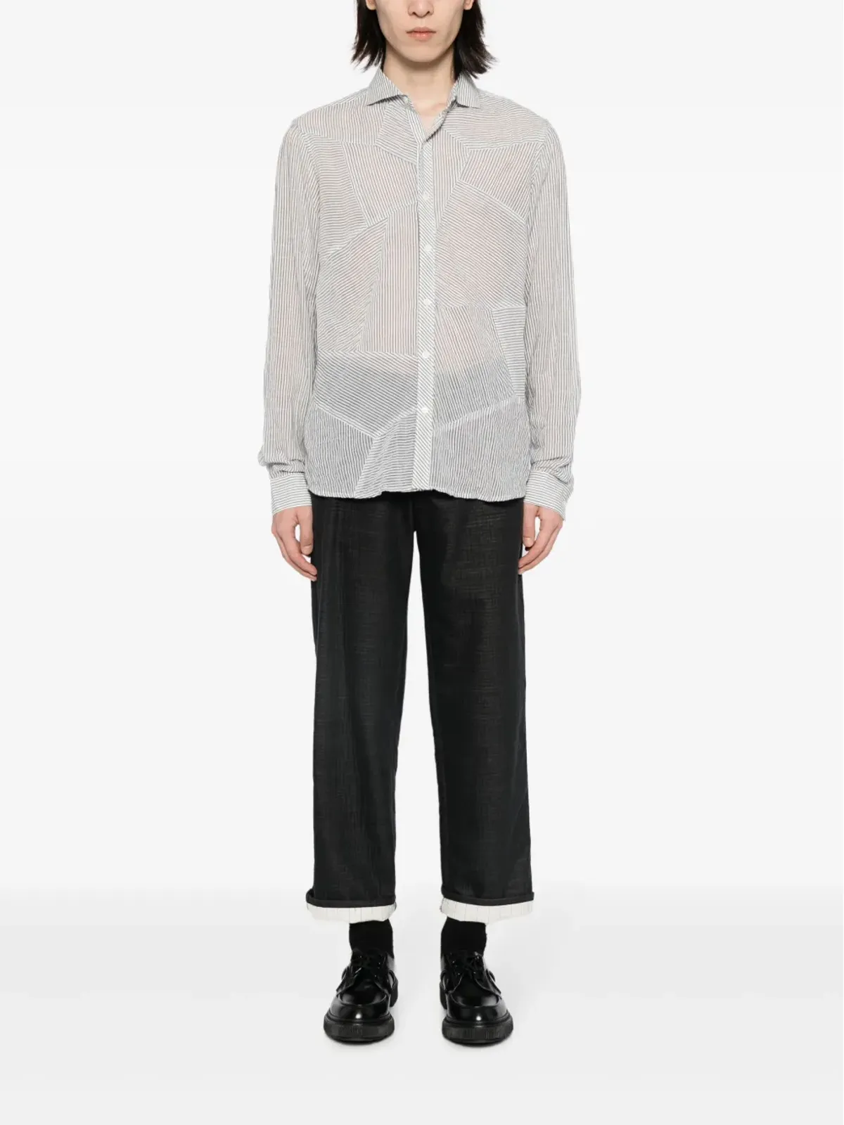 Private Stock Spartacus panelled shirt - Blue - 画像2