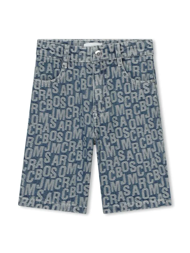 Marc Jacobs Kids Marc Jacobs Kids モノグラムジャガードデニムショーツの商品画像