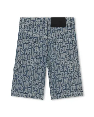 Marc Jacobs Kids モノグラムジャガードデニムショーツ - サムネイル2