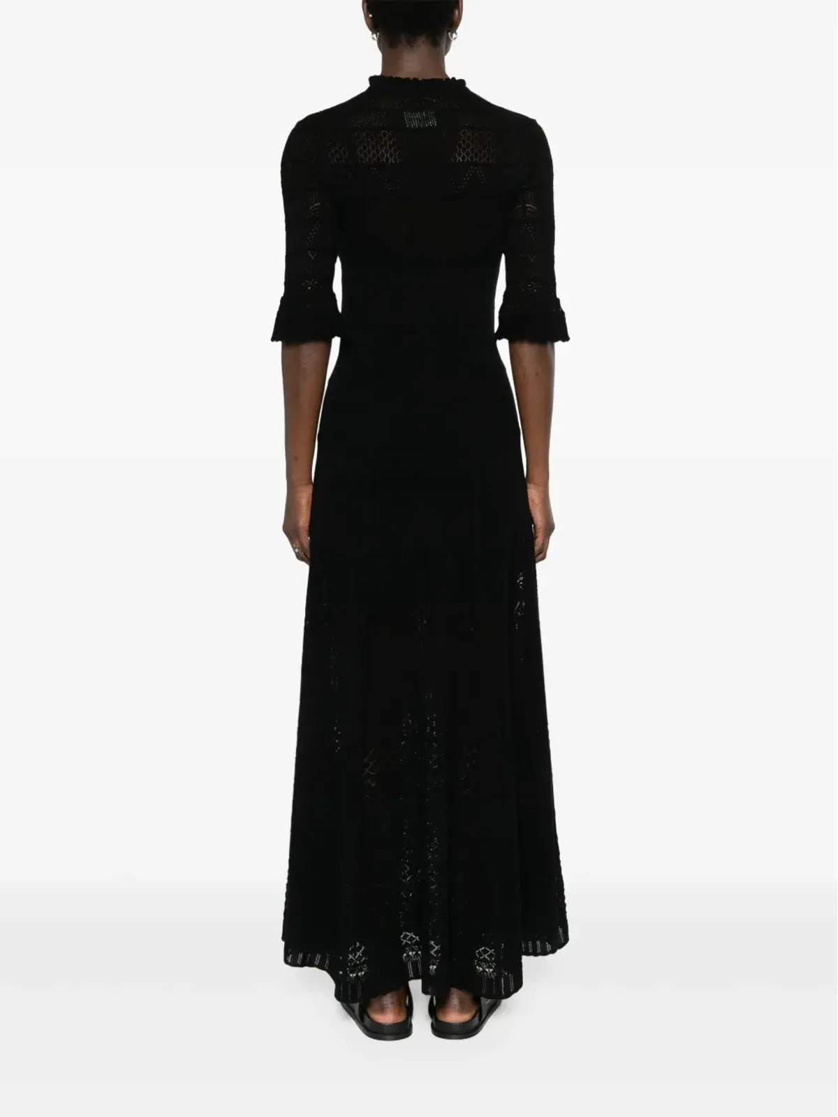 Zadig&Voltaire Memphis pointelle-knit maxi dress - Black - 画像4