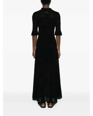Zadig&Voltaire Memphis pointelle-knit maxi dress - Black - サムネイル4