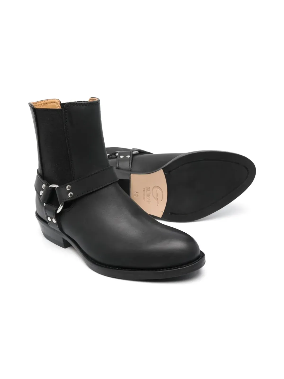Gallucci Kids ストラップディテール レザーブーツ - 画像2