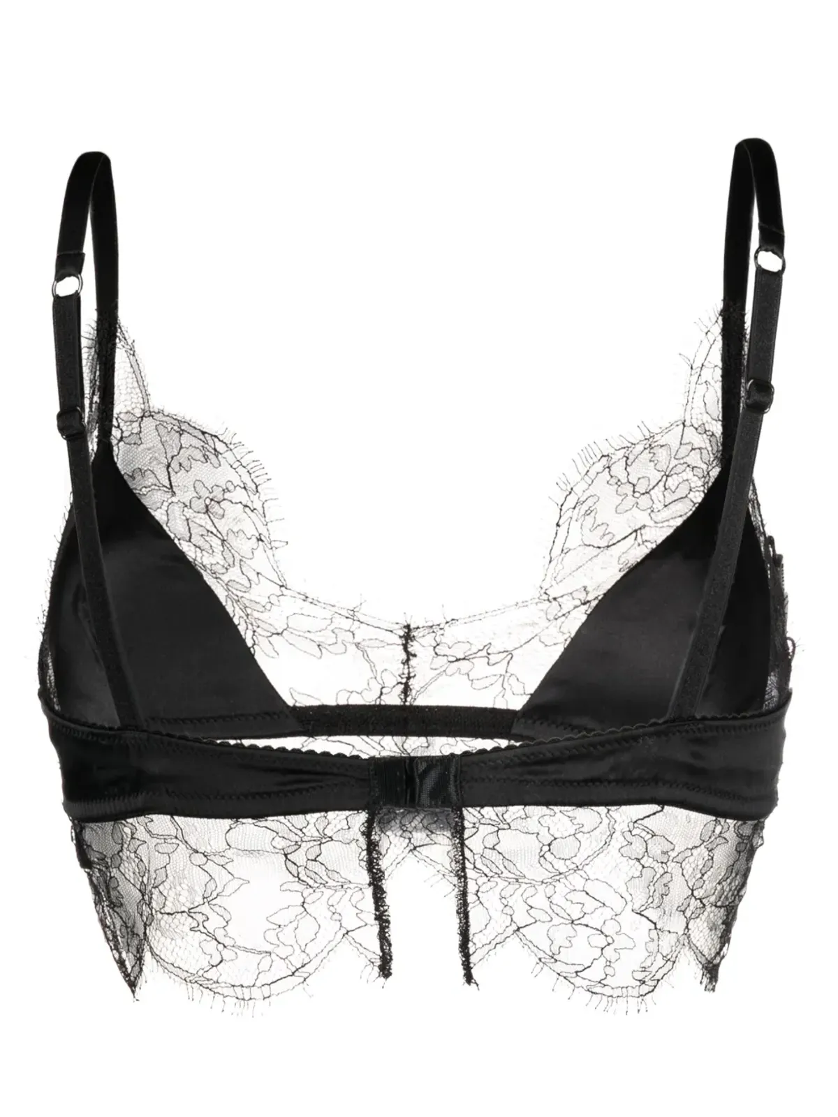 Dolce & Gabbana レーストリム付きサテン ブラジャー - ブラック - 画像2