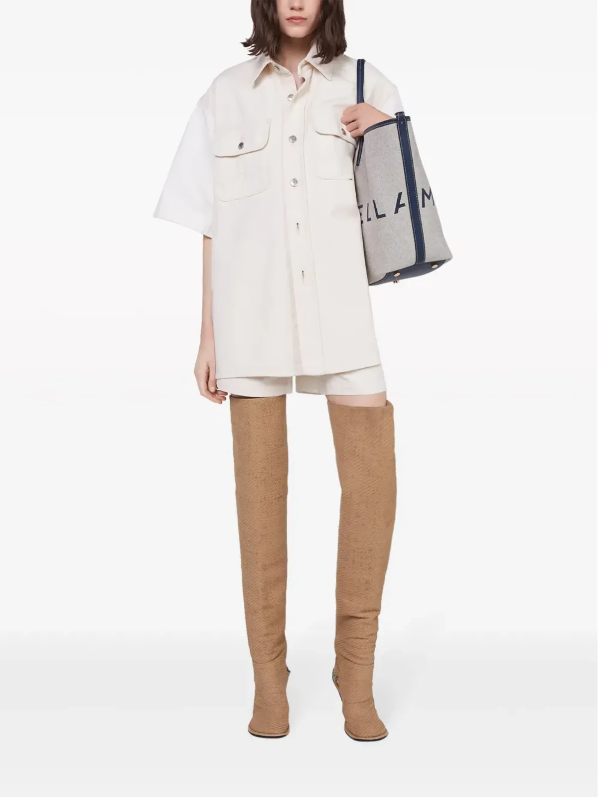 Stella McCartney ユーティリティ半袖デニムシャツ - 画像2