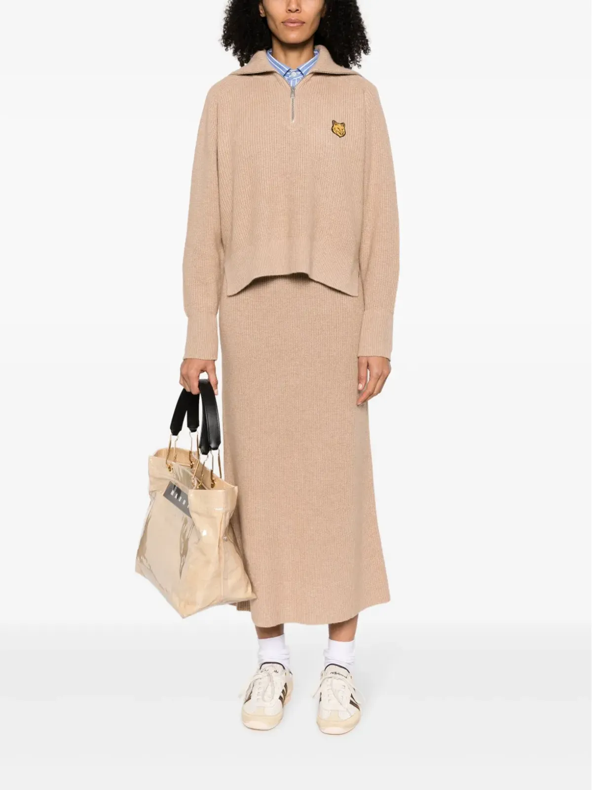 Maison Kitsuné フォックスパッチ付きリブニットスカート - 画像2