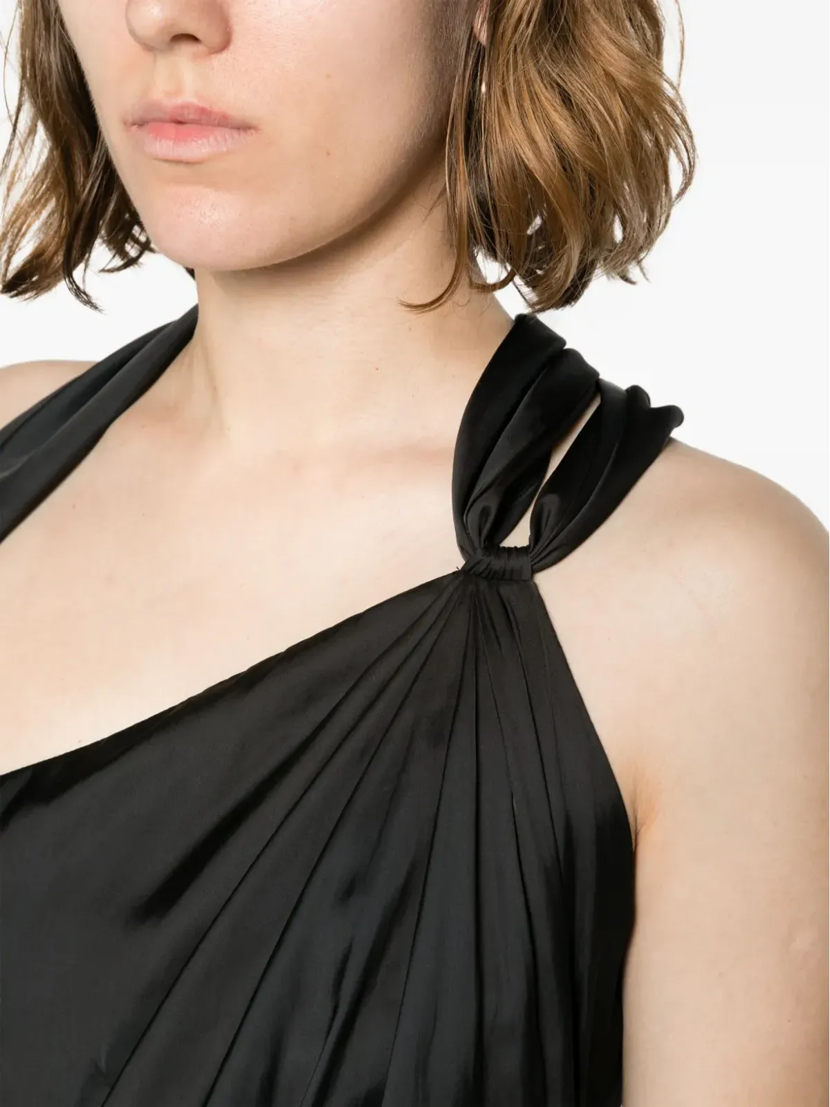 Zadig&Voltaire Razal pleat-detail satin midi dress - Black - 画像5