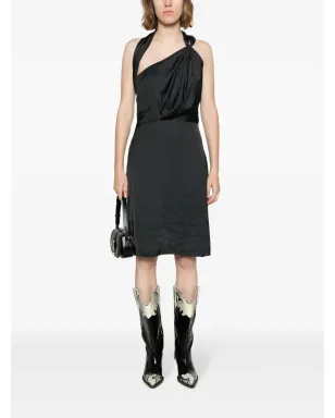 Zadig&Voltaire Razal pleat-detail satin midi dress - Black - サムネイル2