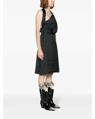 Zadig&Voltaire Razal pleat-detail satin midi dress - Black - サムネイル3