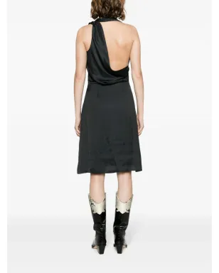 Zadig&Voltaire Razal pleat-detail satin midi dress - Black - サムネイル4