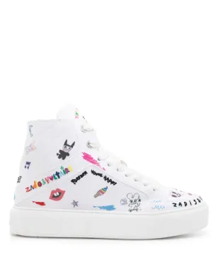 Zadig&Voltaire ハイフラッシュフラットフォームスニーカー - ホワイト - サムネイル1