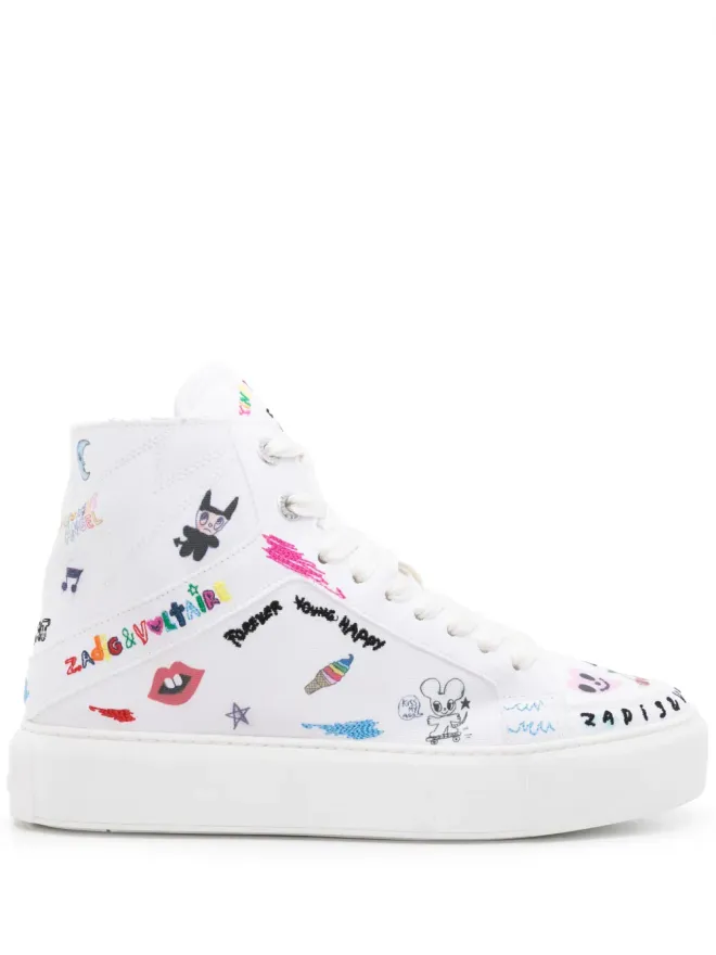 Zadig&Voltaire Zadig&Voltaire ハイフラッシュフラットフォームスニーカー - ホワイトの商品画像