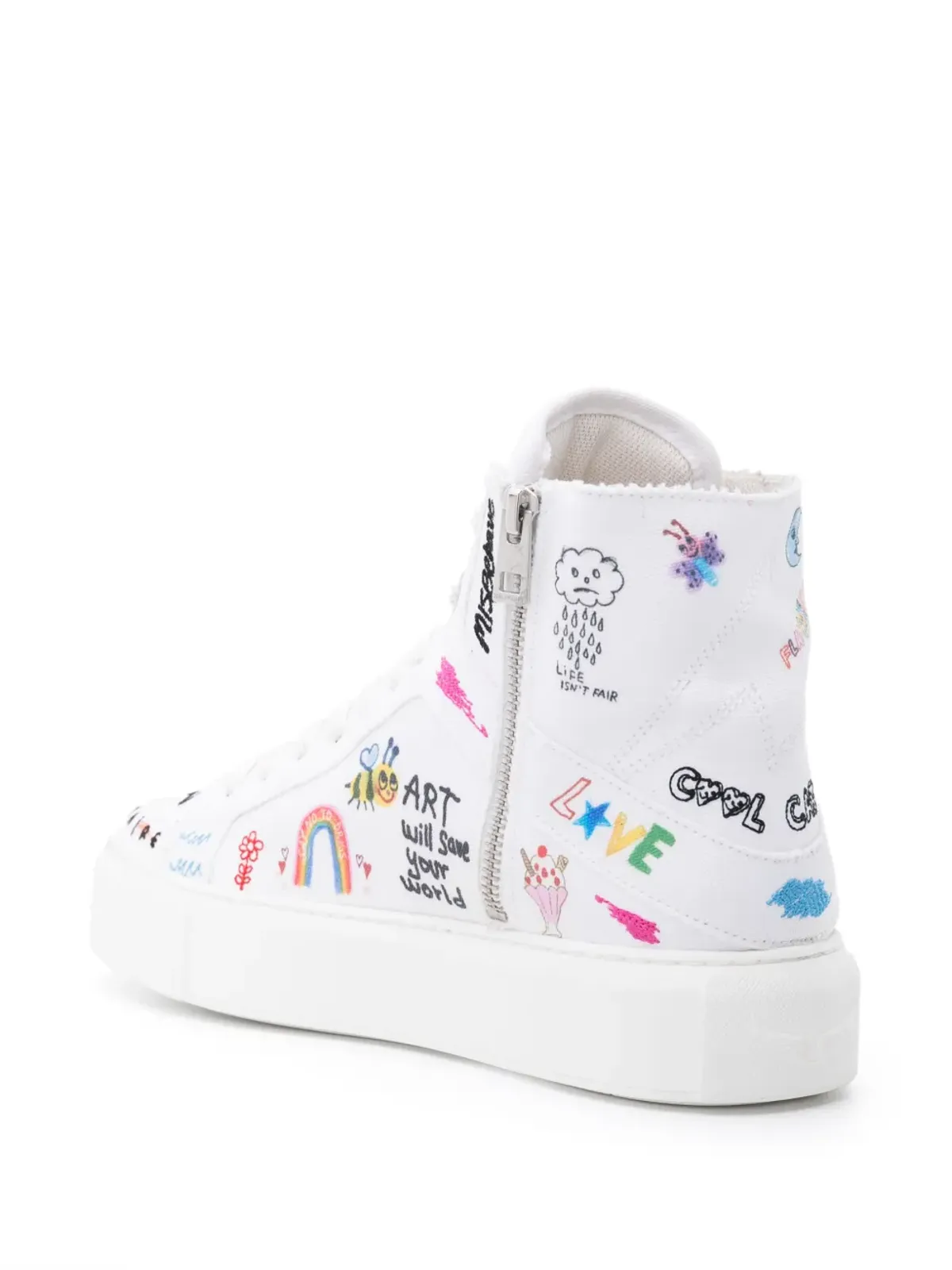Zadig&Voltaire ハイフラッシュフラットフォームスニーカー - ホワイト - 画像3