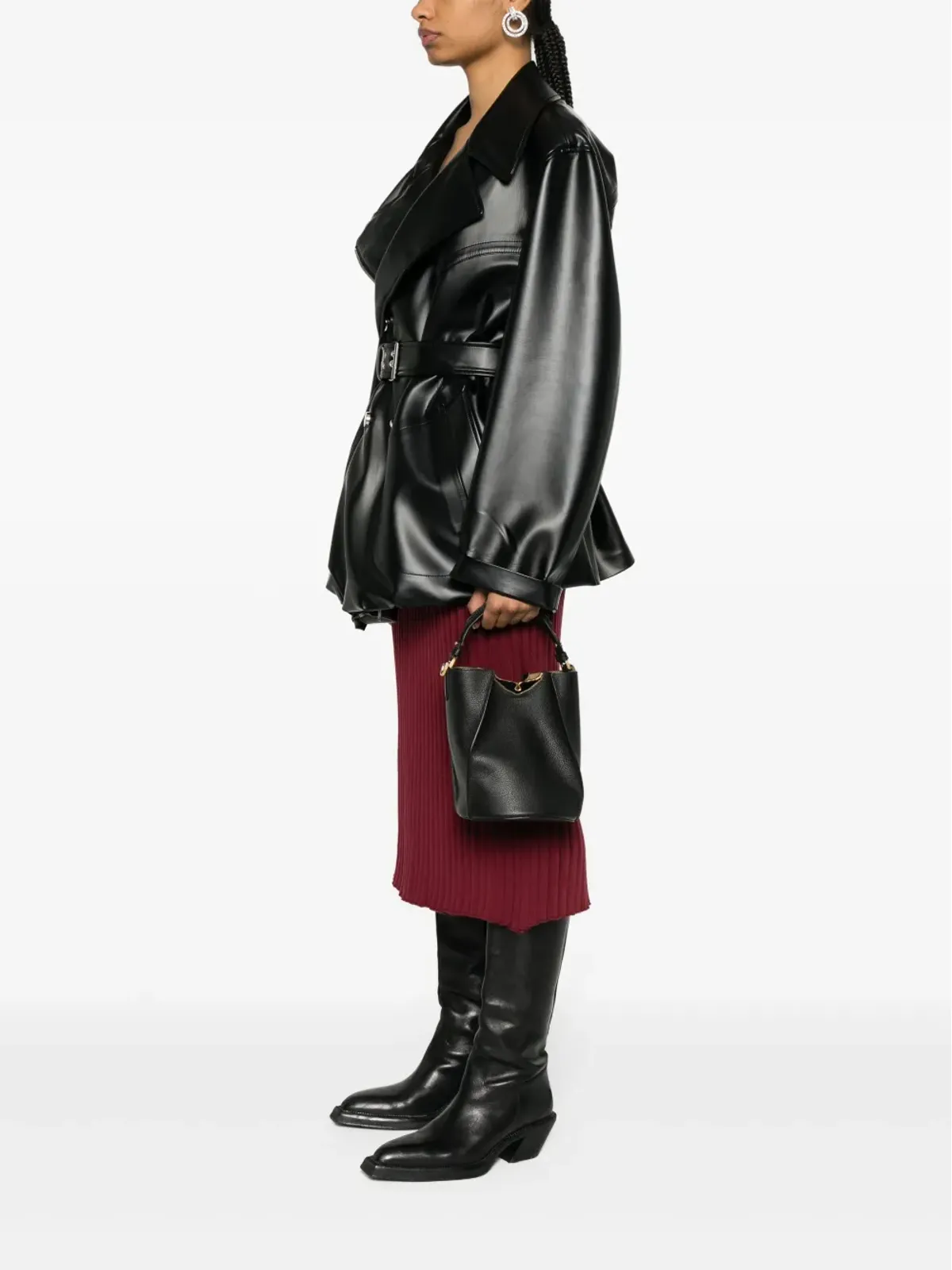 Zadig&Voltaire ボーダライン レザー バケットバッグ - 画像2