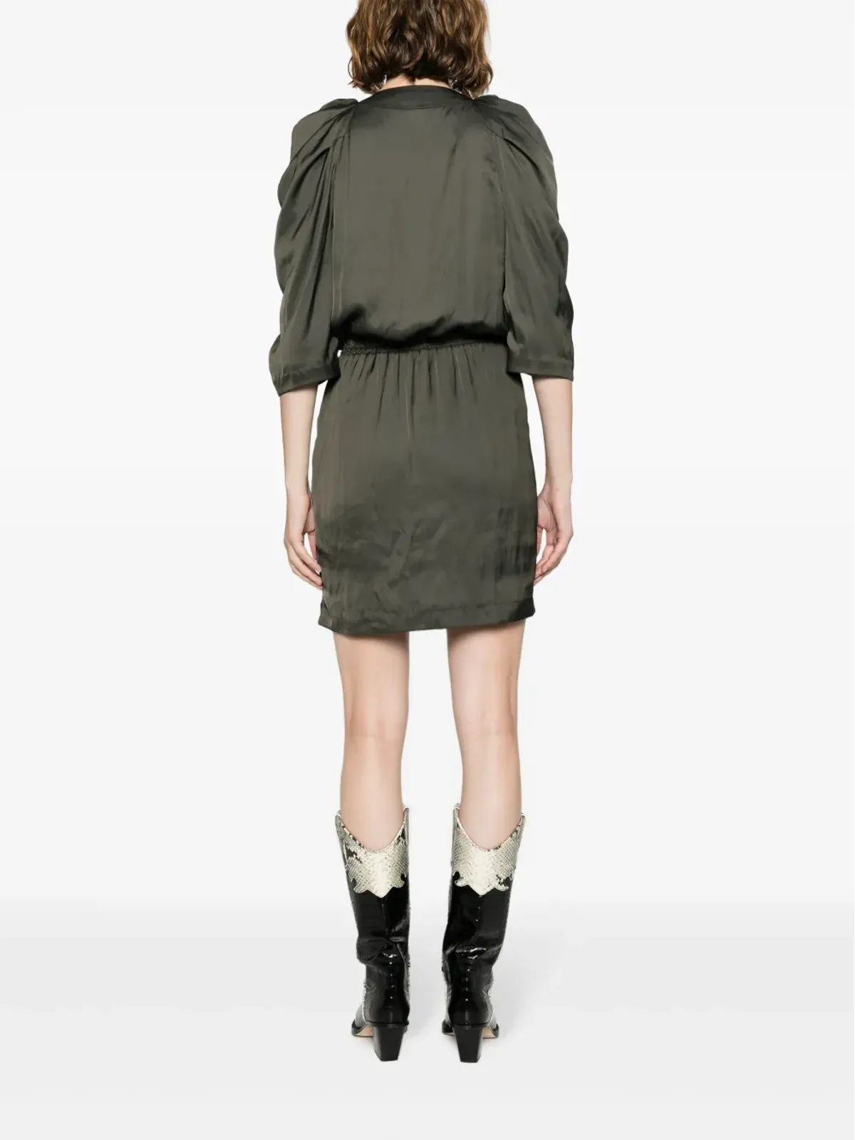 Zadig&Voltaire Ruz プリーツディテール サテン ミニドレス - 画像4