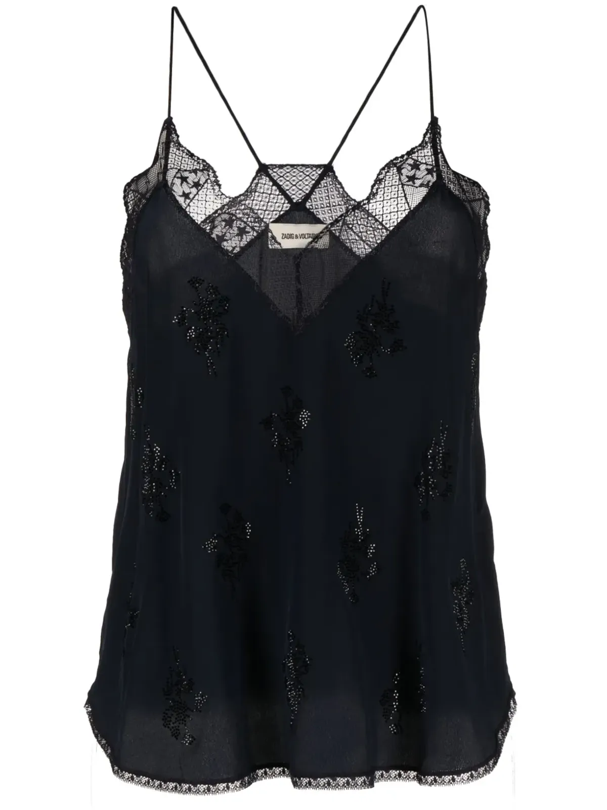 Zadig&Voltaire Christy ラインストーン装飾シルクトップ - 画像1