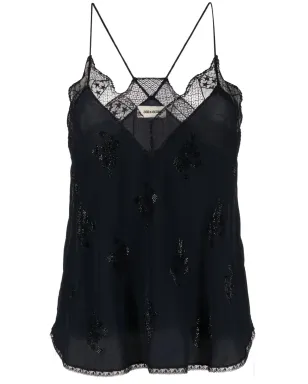 Zadig&Voltaire Christy ラインストーン装飾シルクトップ - サムネイル1