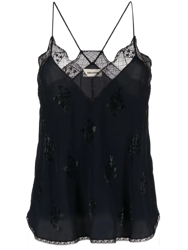 Zadig&Voltaire Zadig&Voltaire Christy ラインストーン装飾シルクトップの商品画像