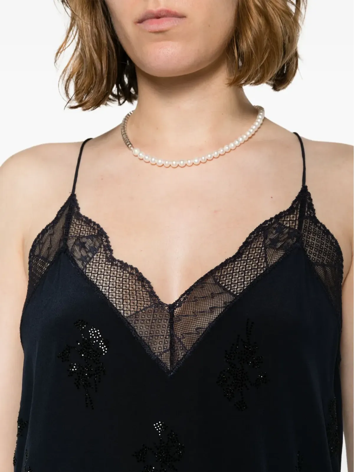 Zadig&Voltaire Christy ラインストーン装飾シルクトップ - 画像5