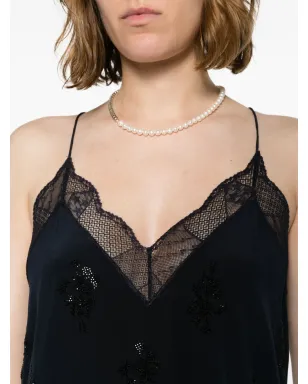 Zadig&Voltaire Christy ラインストーン装飾シルクトップ - サムネイル5
