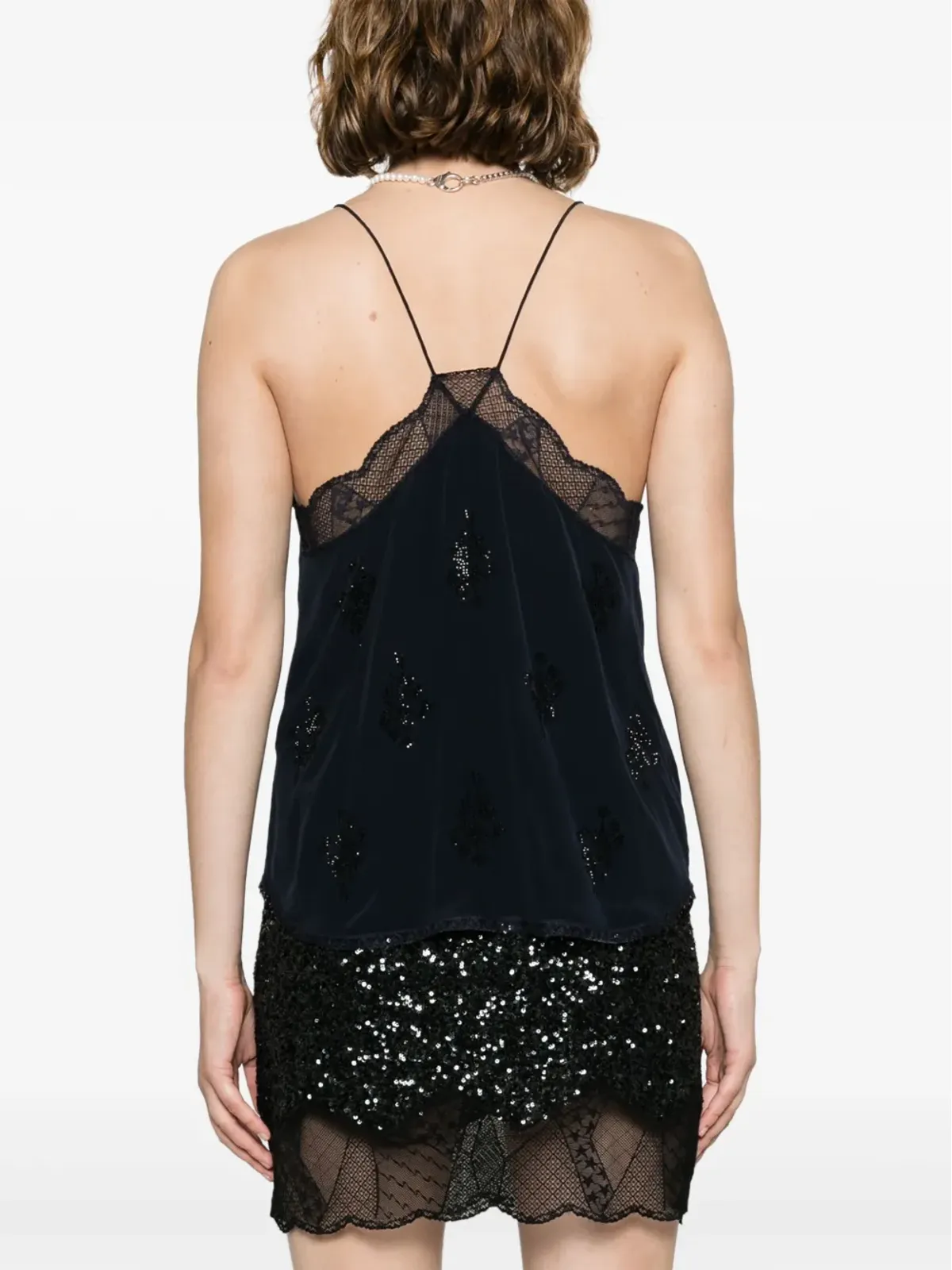 Zadig&Voltaire Christy ラインストーン装飾シルクトップ - 画像4