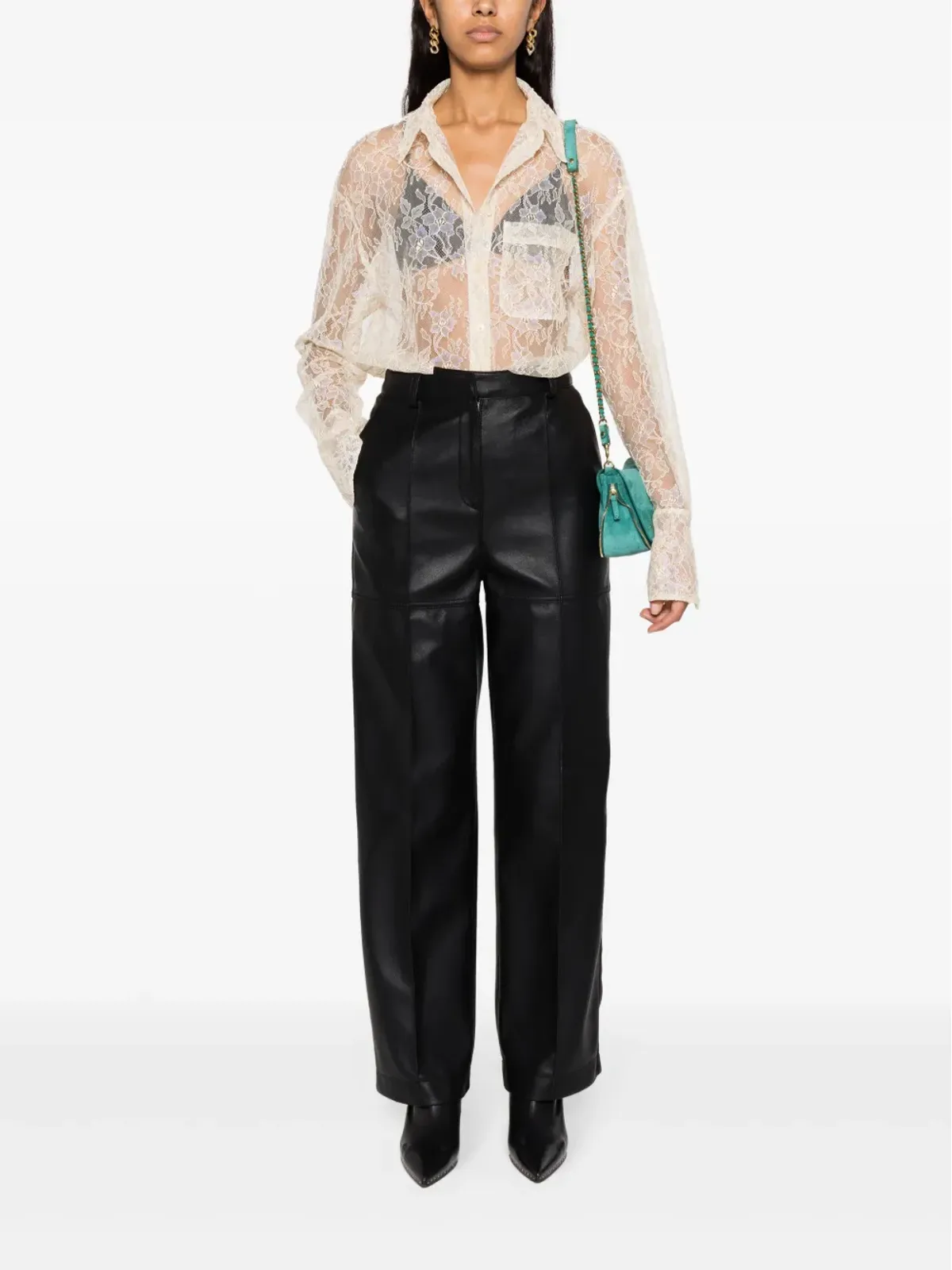 Zadig&Voltaire Tyrone フローラルレース メッシュシャツ - 画像2