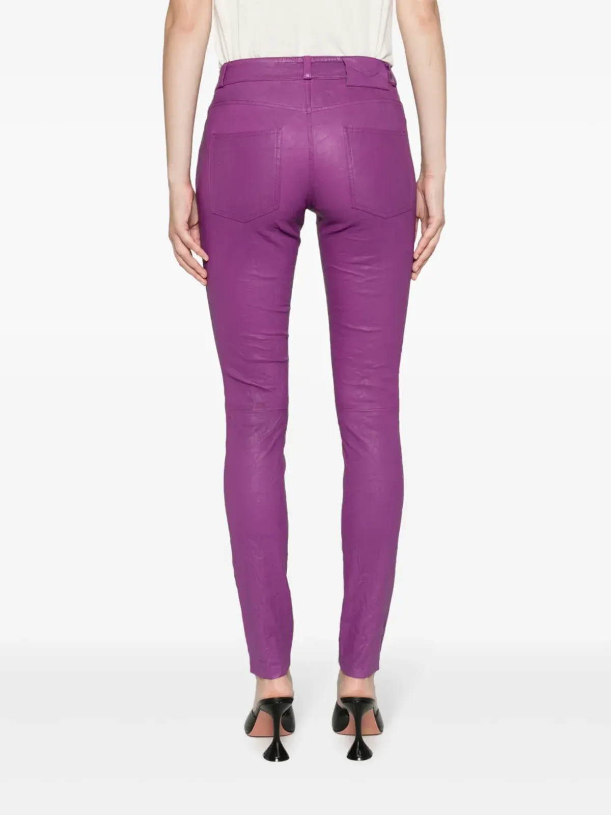 Zadig&Voltaire Phlame クリンクルド レザートラウザー - 画像4