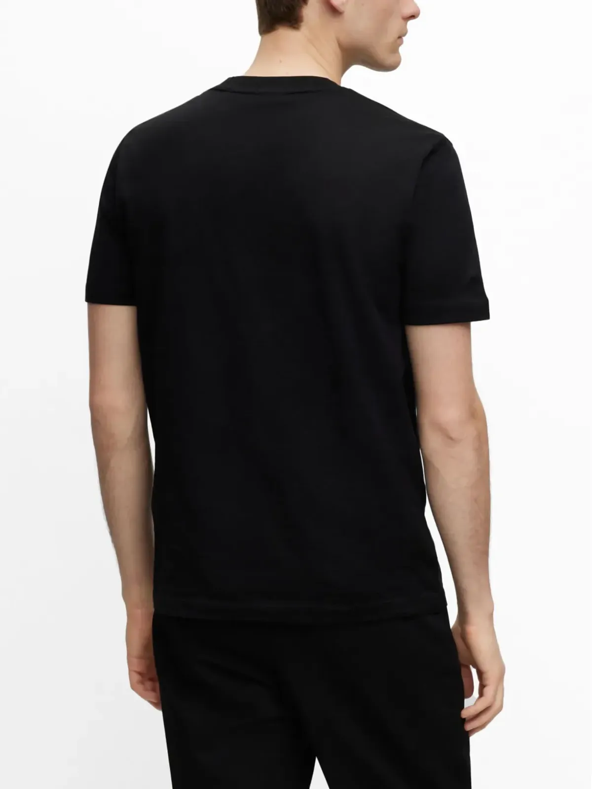 BOSS モノグラムジャカード コットン Tシャツ - ブラック - 画像4