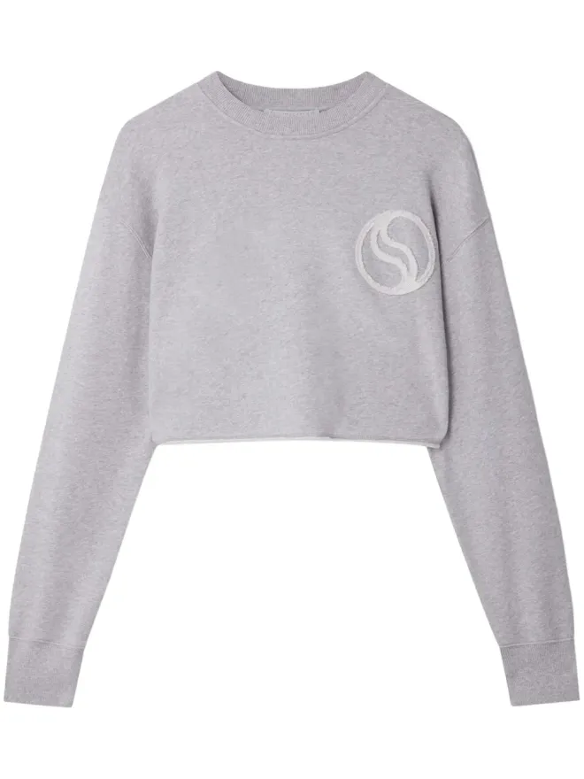 Stella McCartney Stella McCartney S-Wave クロップド スウェットシャツ - グレーの商品画像
