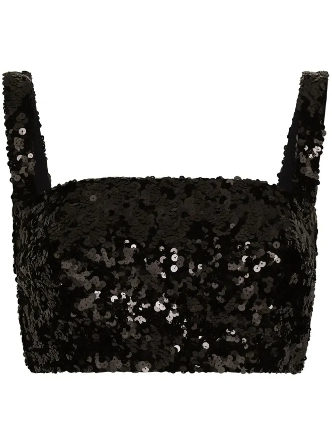 Dolce & Gabbana Dolce & Gabbana スパンコール装飾クロップトップの商品画像