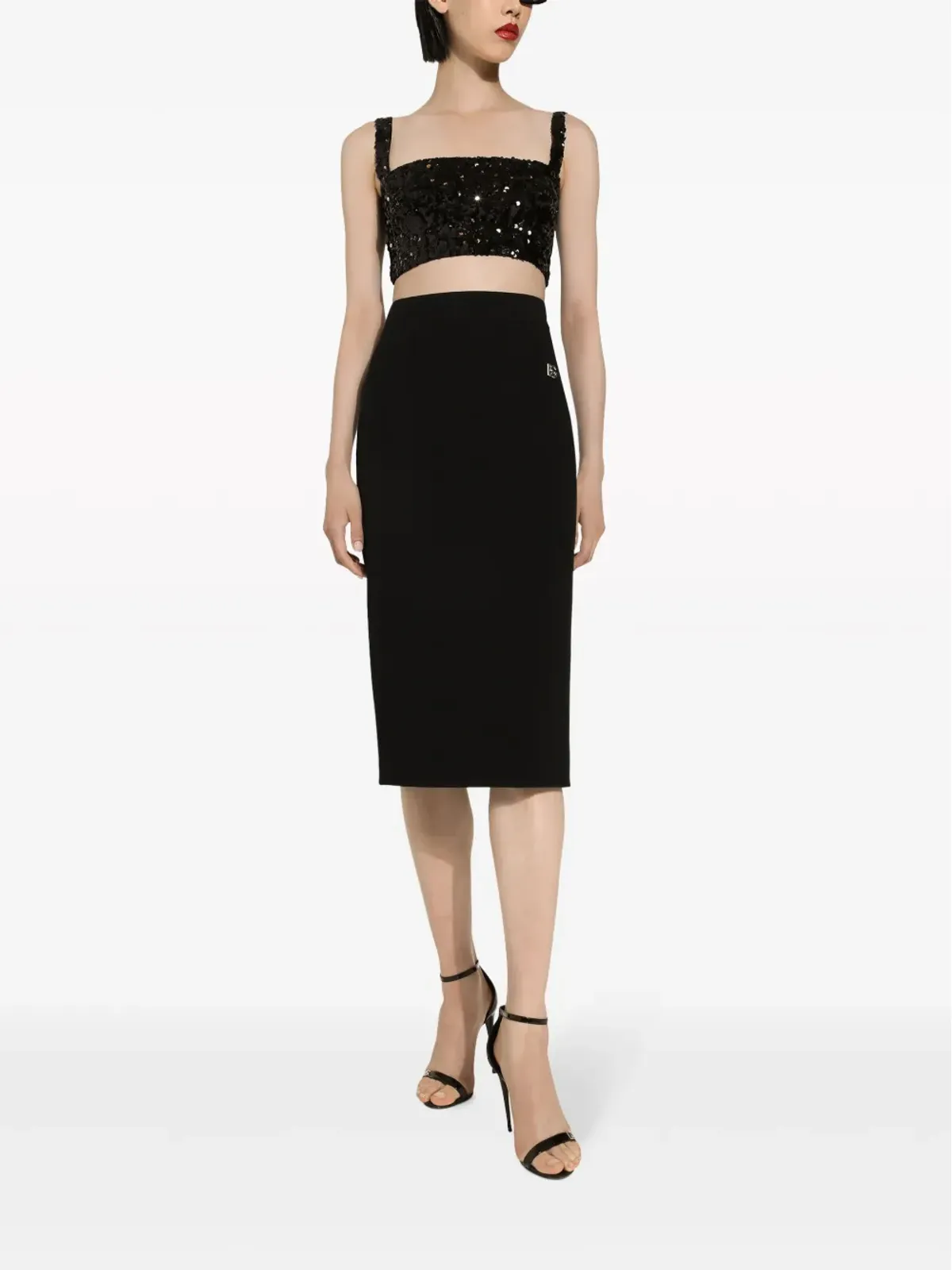 Dolce & Gabbana スパンコール装飾クロップトップ - 画像2