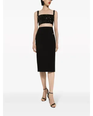 Dolce & Gabbana スパンコール装飾クロップトップ - サムネイル2