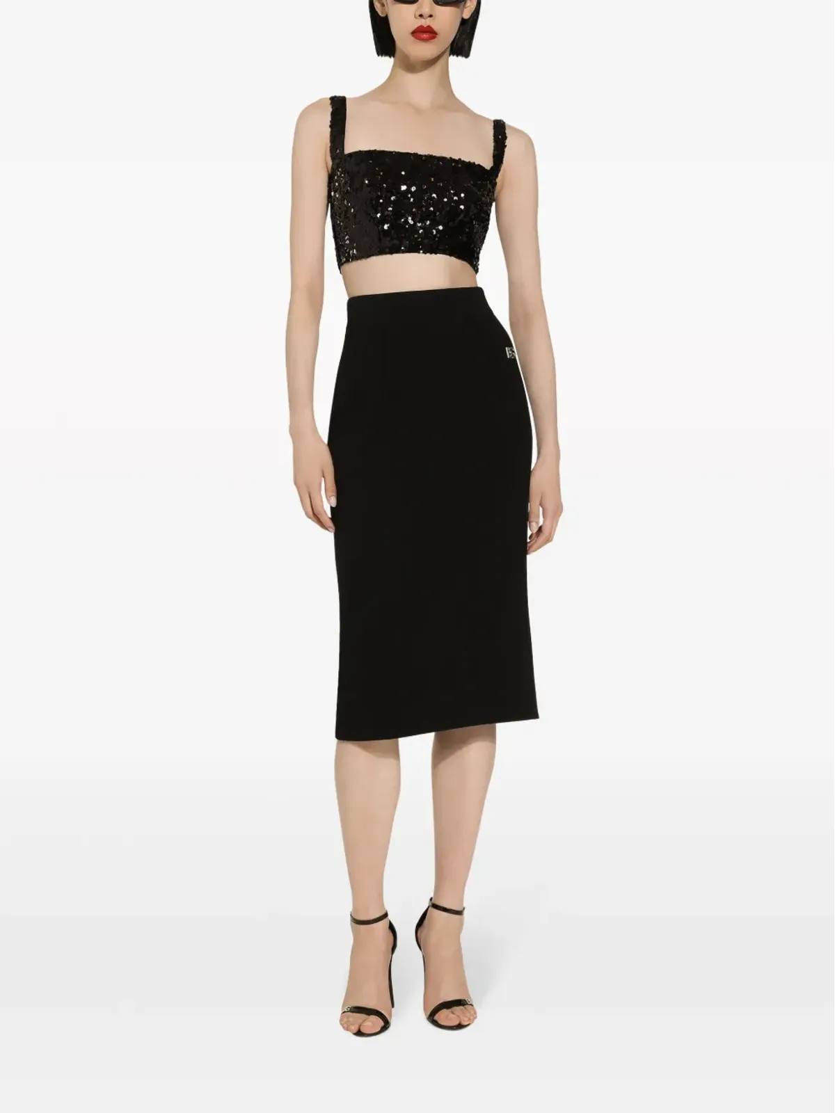 Dolce & Gabbana スパンコール装飾クロップトップ - 画像3
