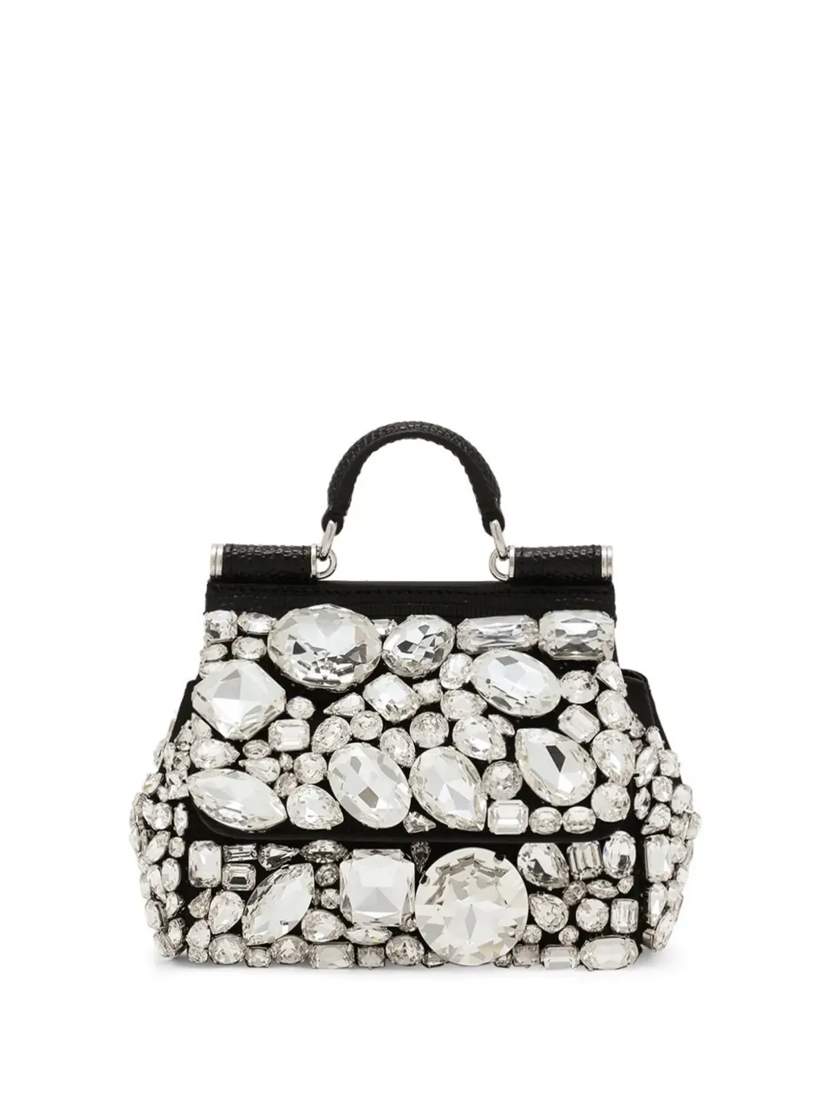 Dolce & Gabbana ミニ シチリア クリスタル装飾 トートバッグ - ブラック - 画像1