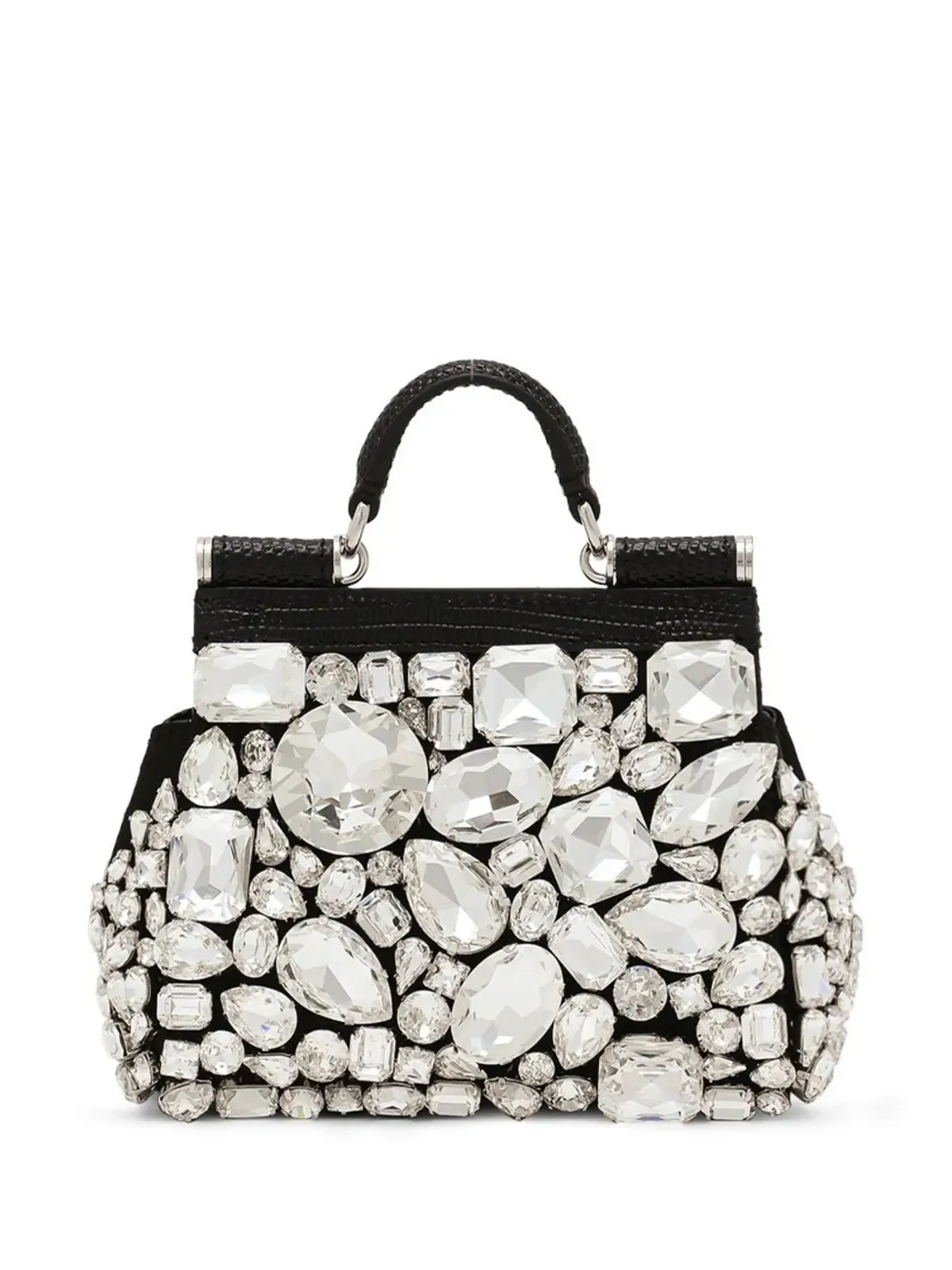 Dolce & Gabbana ミニ シチリア クリスタル装飾 トートバッグ - ブラック - 画像3
