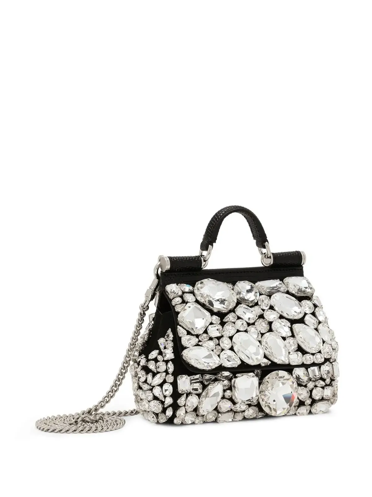 Dolce & Gabbana ミニ シチリア クリスタル装飾 トートバッグ - ブラック - 画像4