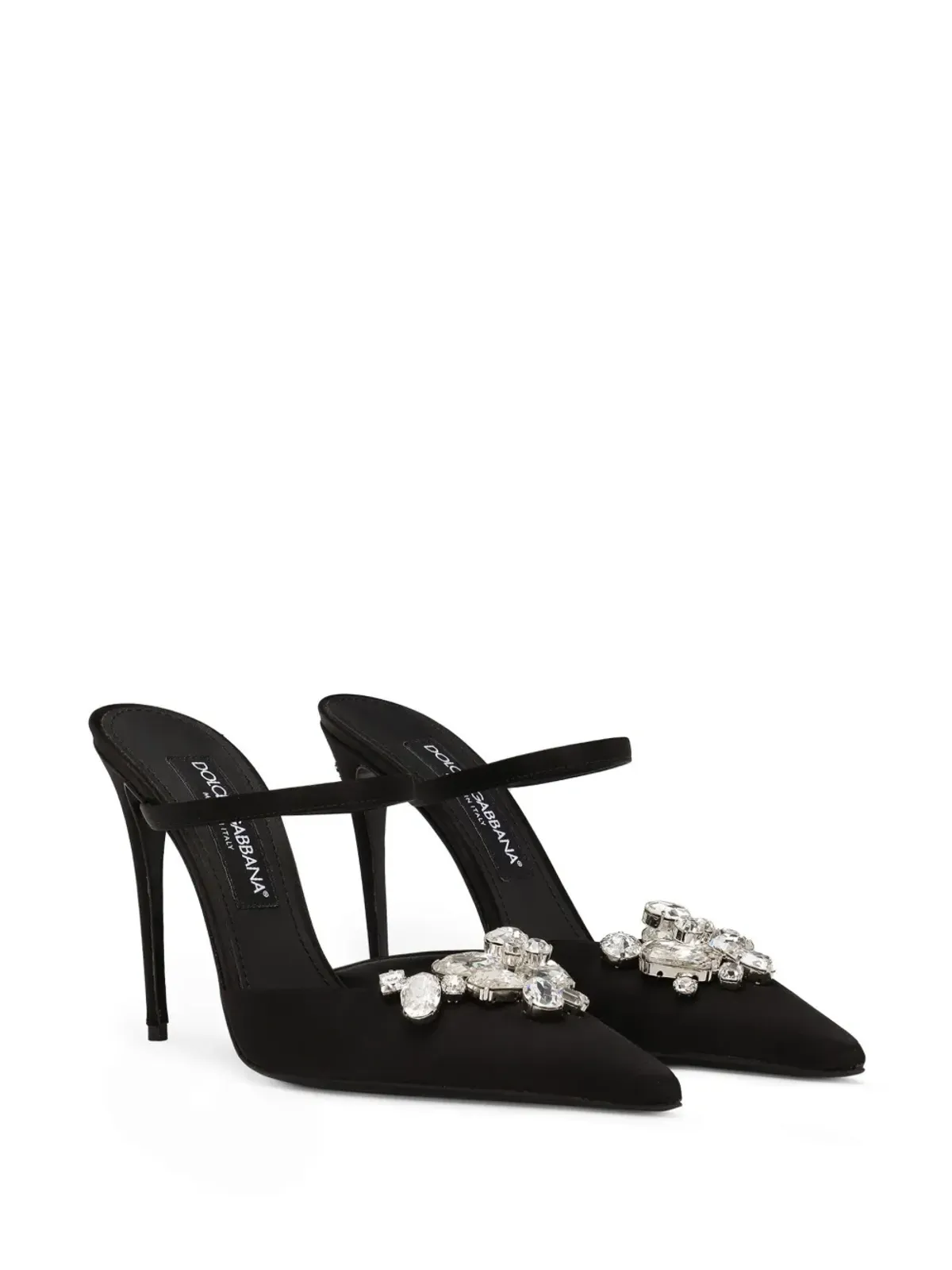 Dolce & Gabbana クリスタル装飾ミュール - ブラック - 画像2