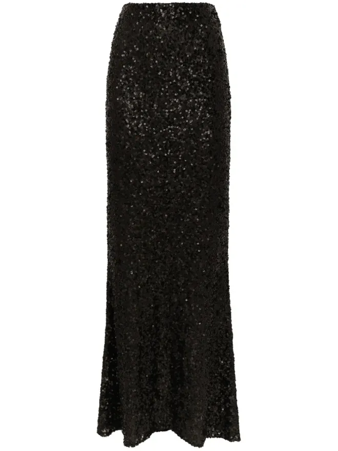 Dolce & Gabbana Dolce & Gabbana スパンコール付きマーメイドラインマキシスカート 黒の商品画像