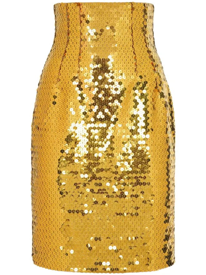 Dolce & Gabbana Dolce & Gabbana スパンコール付きハイウエストスカートの商品画像
