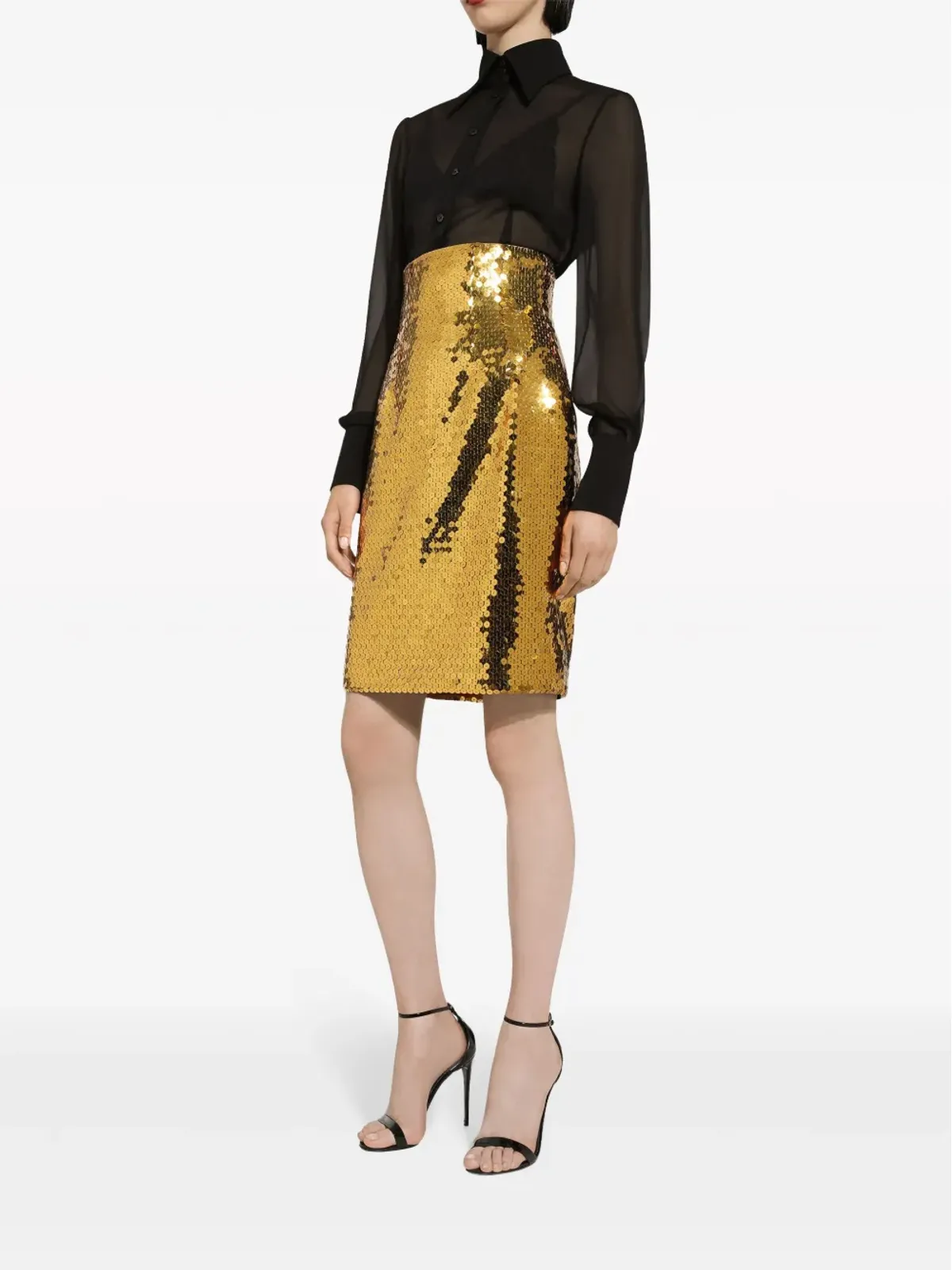 Dolce & Gabbana スパンコール付きハイウエストスカート - 画像5