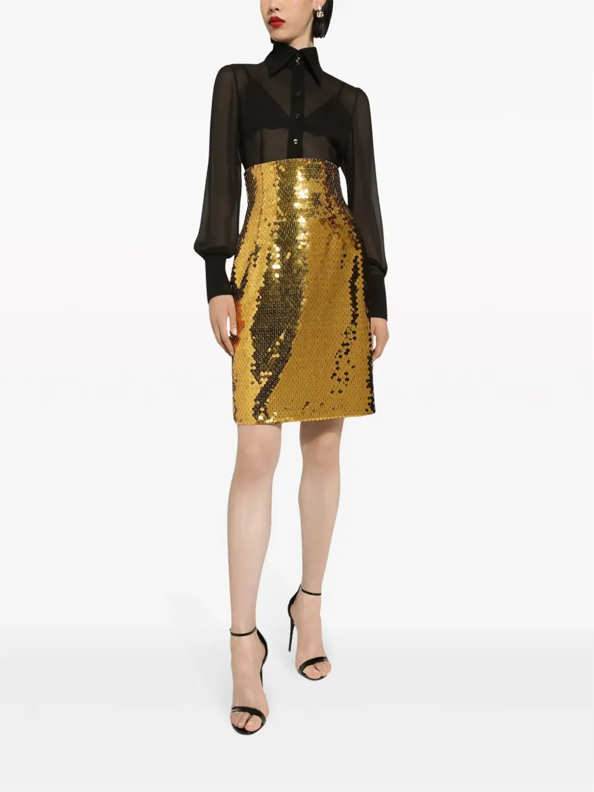 Dolce & Gabbana スパンコール付きハイウエストスカート - 画像2