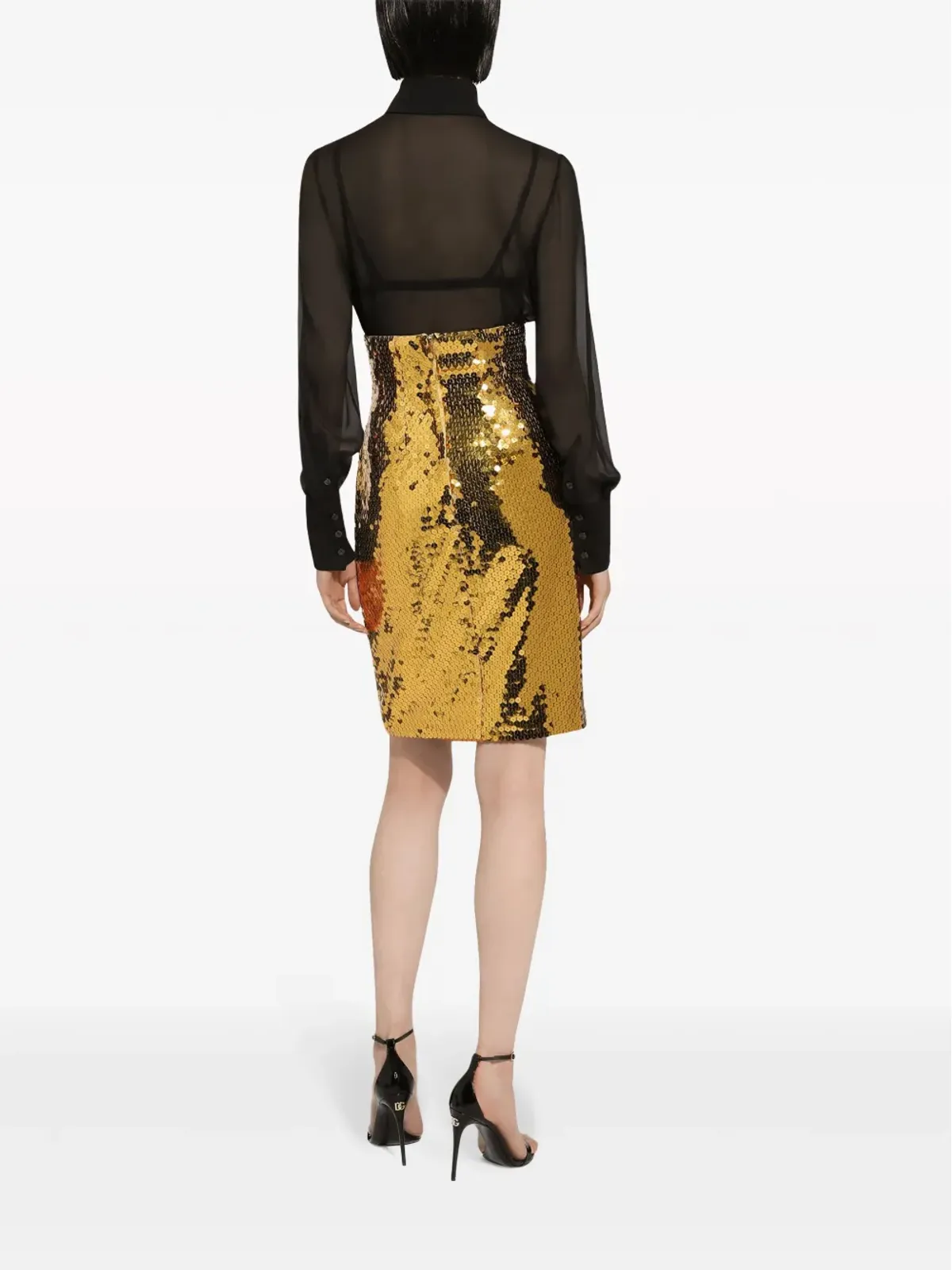 Dolce & Gabbana スパンコール付きハイウエストスカート - 画像4