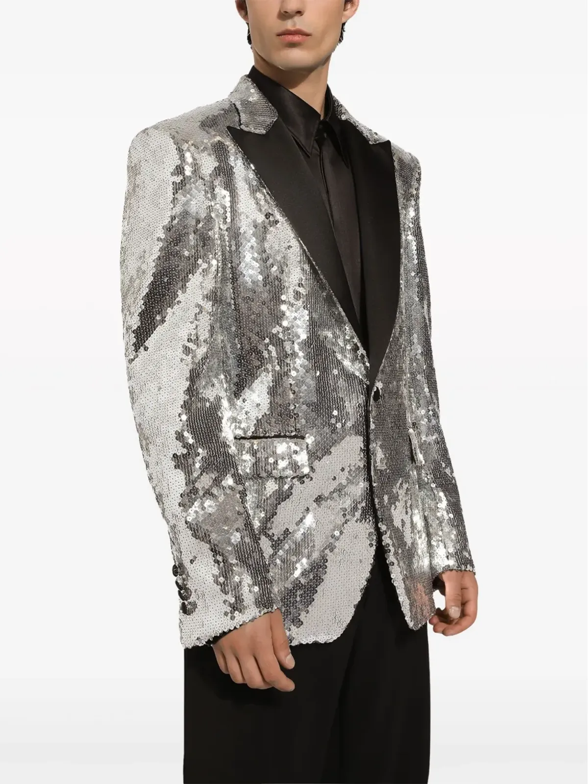 Dolce & Gabbana スパンコール装飾 タキシードジャケット - グレー - 画像4