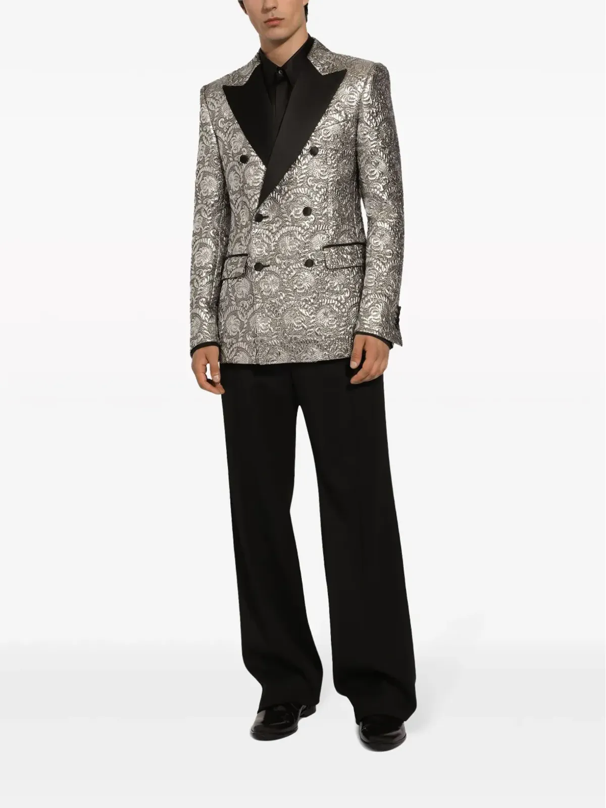 Dolce & Gabbana サテンラペル ジャカード ブレザー - グレー - 画像2